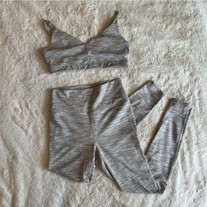Outdoor Voices Free Form Bra (Size M) and Leggings (Size S) in Oatmeal